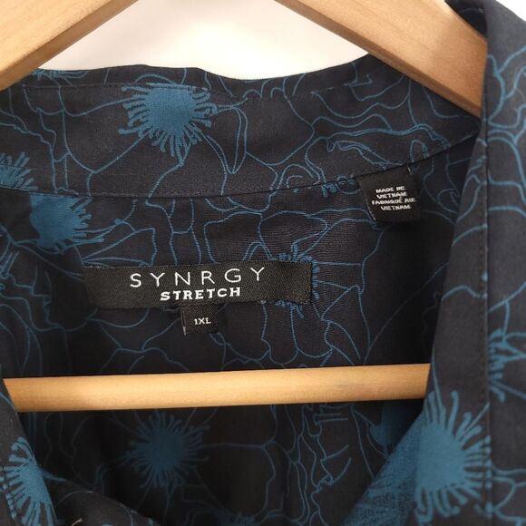 SYNRGY DXL Mens Button Up Shirt Floral Long Sleeve Big + Tall NWT - Picture 6 of 11